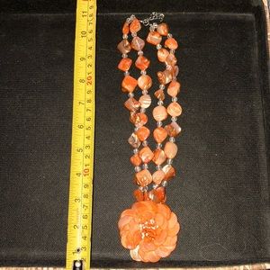 Orange Flower Stone Necklace
